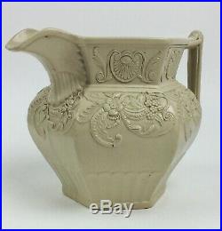 Antique Drabware pottery pitcher English drab ware stoneware jug