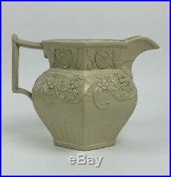 Antique Drabware pottery pitcher English drab ware stoneware jug