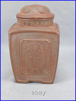 Antique Early 20th Century Yixing Pottery Stoneware Tea Caddy