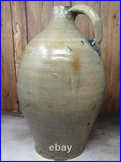 Antique Early Blue Decorated OVOID Stoneware Jug LARGE 3 Gal. Whiskey QUALITY