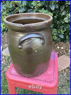 Antique Edgefield District Double Handled 2 Gallon Stoneware