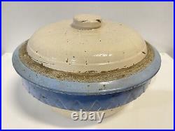 Antique Electric Scientific Salt Glaze Stoneware Crock Bowl With Lid