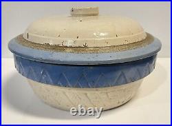 Antique Electric Scientific Salt Glaze Stoneware Crock Bowl With Lid