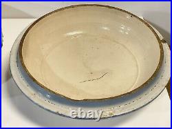 Antique Electric Scientific Salt Glaze Stoneware Crock Bowl With Lid