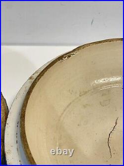 Antique Electric Scientific Salt Glaze Stoneware Crock Bowl With Lid