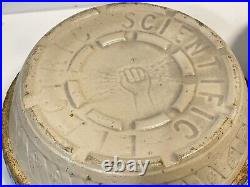 Antique Electric Scientific Salt Glaze Stoneware Crock Bowl With Lid