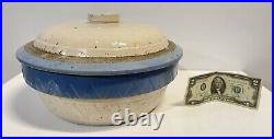 Antique Electric Scientific Salt Glaze Stoneware Crock Bowl With Lid