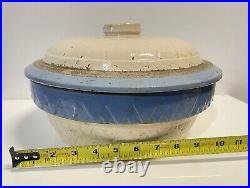 Antique Electric Scientific Salt Glaze Stoneware Crock Bowl With Lid