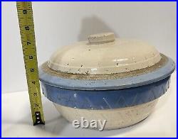 Antique Electric Scientific Salt Glaze Stoneware Crock Bowl With Lid