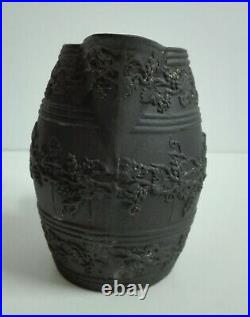Antique English Black Basalt Porcelain Pitcher