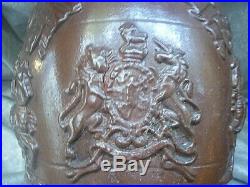 Antique English Doulton Stoneware Spirits Ale Whiskey Barrel/keg-knights & Lions