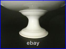 Antique English PRATT SIMPSON White Ironstone Pottery 9 Pedestal Footed Compote