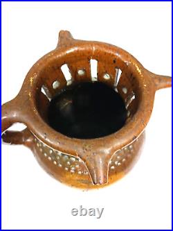 Antique English Stoneware PUZZLE Jug Mug Pottery REPAIRED