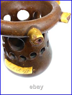 Antique English Stoneware PUZZLE Jug Mug Pottery Sup it Off