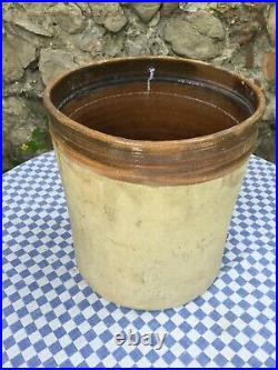 Antique FRENCH Conserving Pot CONFIT POTTERY Jar Stoneware Crock Storage 9