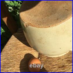 Antique FRENCH Pot CONFIT POTTERY Jar Cream Stoneware Crock Earthenware 7