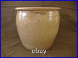 Antique F H Cowden Harrisburg PA 3/4 Gallon Stoneware Crock 1881-1888 SUPER