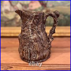 Antique Faux Bois English 18th c. Earthenware Scrodled Agate Ware Pitcher No 14