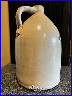 Antique Forbes & Botbyl 2 Gallon Stoneware Script Advertising Jug