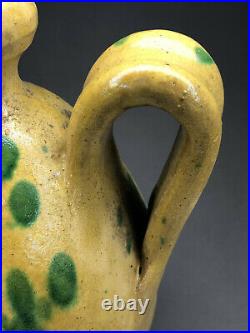 Antique French Art Pottery Confit Pot Jug Pitcher Glaze Terracotta Stoneware