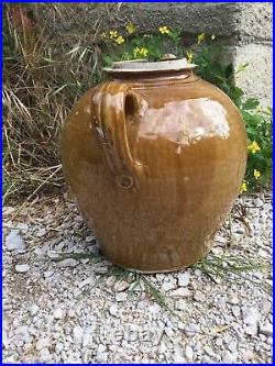Antique French Gargoulette Pottery Oil Jug Jar Stoneware Earthenware CONFIT Pot