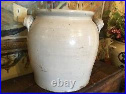Antique French Large Stoneware Storage Confit Pot Found Burgandy area France