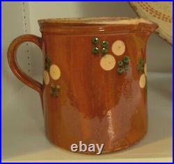 Antique French Pot Pottery Confit Stoneware Terracotta Pitcher Jug Jar Redware