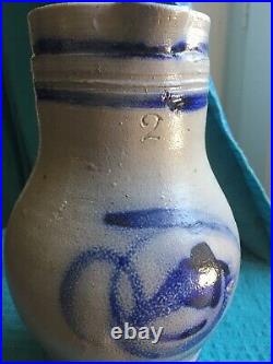 Antique French Salt Glaze Pitcher Milk Water 2L Pottery Water Pitcher Stone Ware