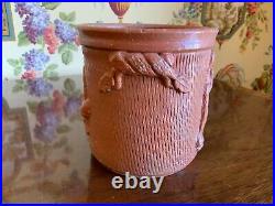 Antique French Salt Glazed Stoneware Pottery Container from Nice, France