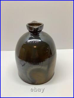 Antique Geddes NY stoneware pottery jug primitive 10.5T