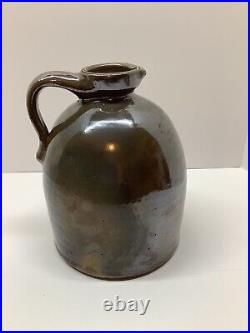 Antique Geddes NY stoneware pottery jug primitive 10.5T