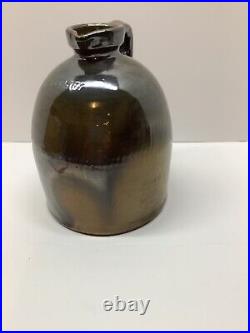 Antique Geddes NY stoneware pottery jug primitive 10.5T