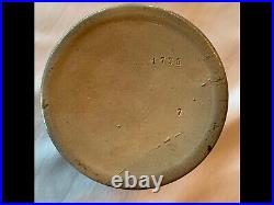 Antique German Blue Salt Glazed Stoneware Tobacco Jar Humidor Oak Leaf Acorn