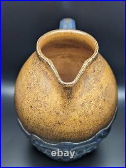 Antique German Stoneware Salt Glaze Pitcher Art Ceramic #3029