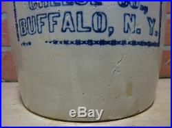 Antique HASSELBECK CHEESE CO BUFFALO NY Stoneware Pottery Bulbous Dairy Crock