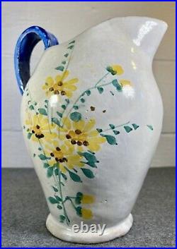 Antique Hand-Painted Stoneware Pottery Pitcher (The Packwood House Museum)