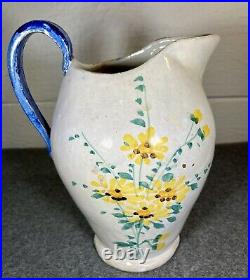 Antique Hand-Painted Stoneware Pottery Pitcher (The Packwood House Museum)