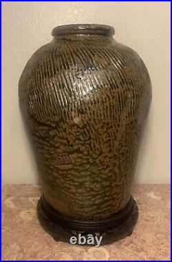 Antique Handmade Earthenware Glazed Stoneware Pottery Jar Pot 13 China/Japan