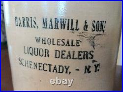 Antique Harris Marwill & Son Schenectady New York Advertising Stoneware Jug