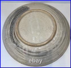 Antique Heavy Studio Art crackle pottery Kohiki stoneware platter RAKU 12