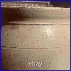 Antique Ivory Glazed Stoneware Pottery Crock Jar 8.5H