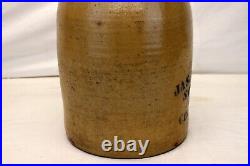 Antique JAMES BENJAMIN 2 Gallon STONEWARE JUG Cobalt Blue CINCINNATI OHIO early