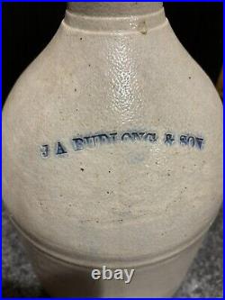 Antique J. A. Budlong & Son Stoneware Jug