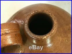 Antique Large Ovoid Salt Glazed Pottery Stoneware Jug 2 Gallon