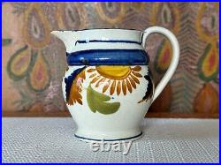 Antique Leedsware Pearlware Decorative Handmade Stoneware Pottery Creamer