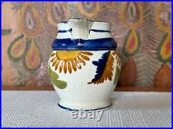 Antique Leedsware Pearlware Decorative Handmade Stoneware Pottery Creamer