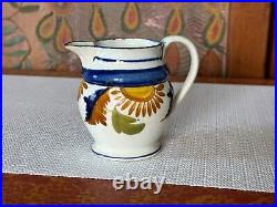 Antique Leedsware Pearlware Decorative Handmade Stoneware Pottery Creamer