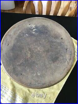 Antique Lyons Fisher #3 Gallon Salt Glaze Stoneware Crock Primitive Cobalt blue