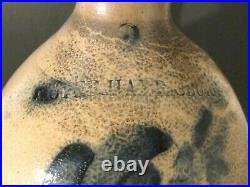 Antique MOYER HARRISBURG Salt Glazed Stoneware Cobalt Blue TULIP 2G Jug AS IS
