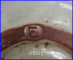 Antique Mantis Grasshopper Insect Salt Glazed Stoneware Art Pottery Plate Dish